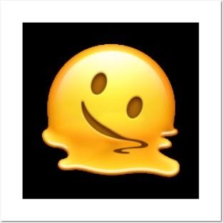 Pixelated Melting Smiley Emoji Posters and Art